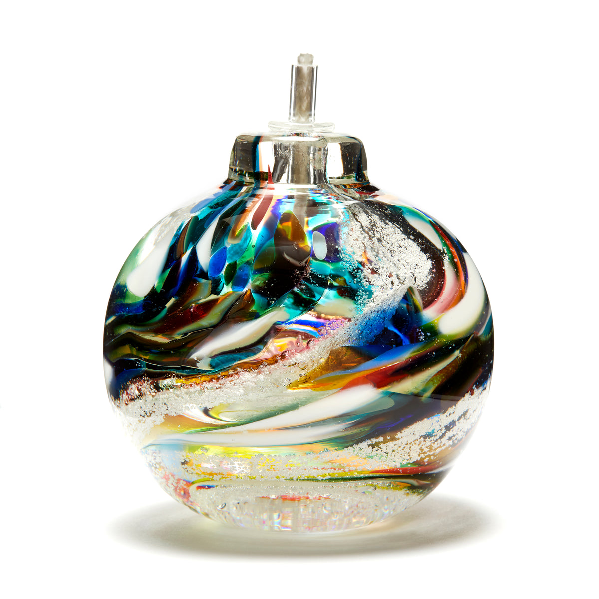 Round Eternal Flame Glass Memorial Oil Lamps | Gray Art Glass – Gather ...